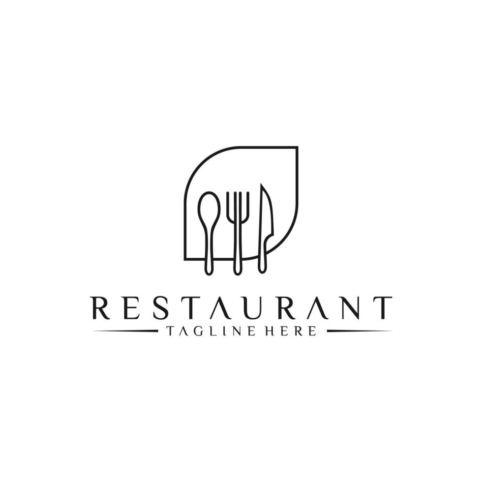 matlogotyp med sked, gaffel och kniv. restaurang logotyp design vektor