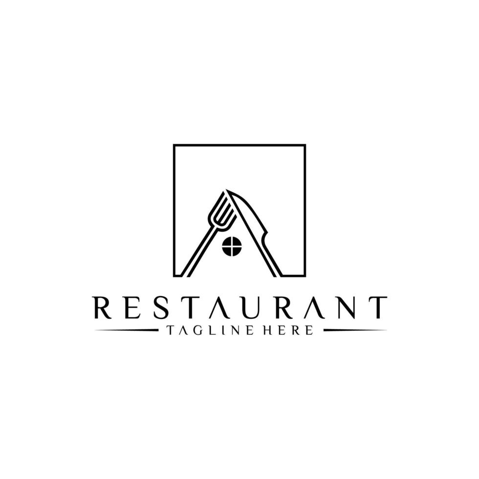 Food-Logo mit Löffel, Gabel und Messer. Restaurant-Logo-Design vektor