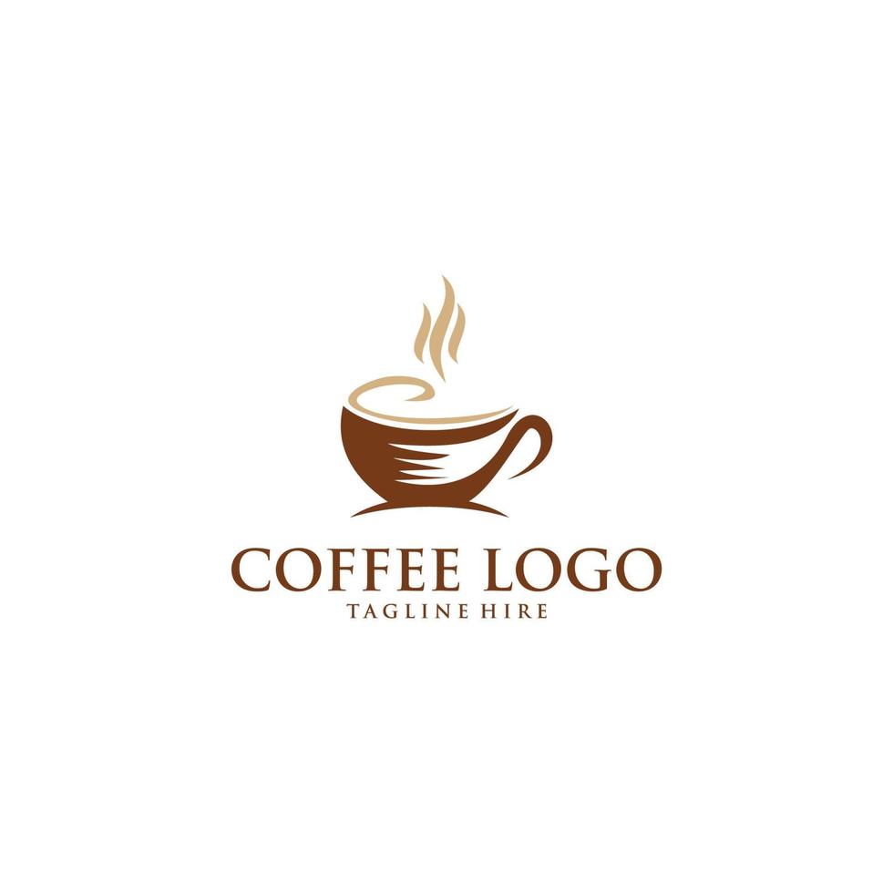 Kaffee- und Teeglas-Logo-Design-Konzept-Vorlagenvektor vektor