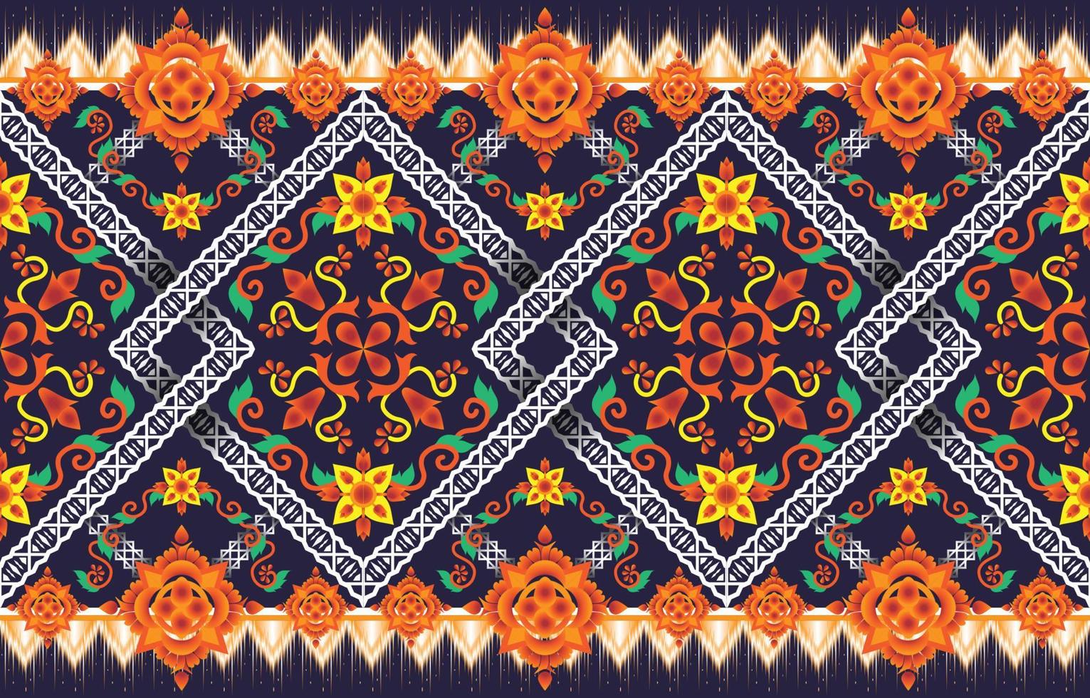 geometrisk orientalisk traditionell broderistil. ikat tribal sömlösa blommönster. etnisk aztekisk tyg matta mandala prydnad infödd boho chevron textil vektor