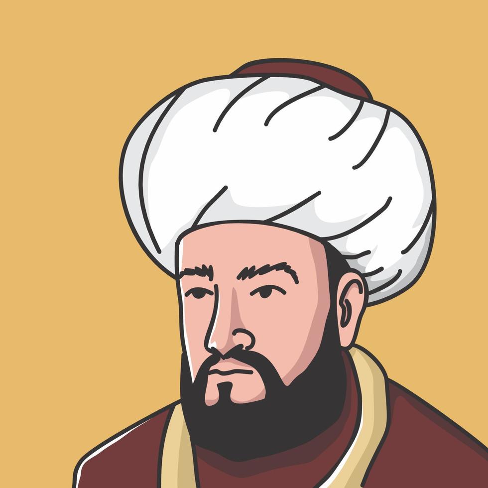 vecotr illustration av muhammad al-ghazali islamisk teolog, jurist, filosof vektor