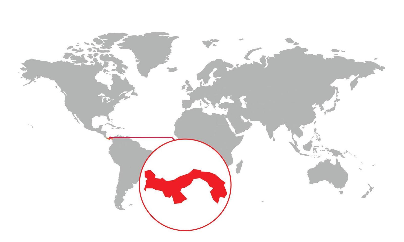 panama kartfokus. isolerad världskarta. isolerad på vit bakgrund. vektor illustration.