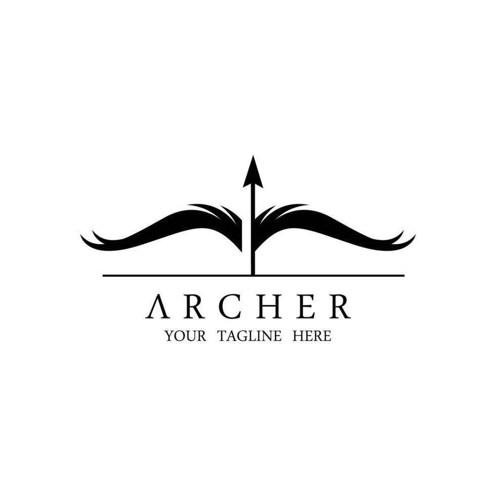 athena minerva siluett med royal archer-logotypdesign vektor