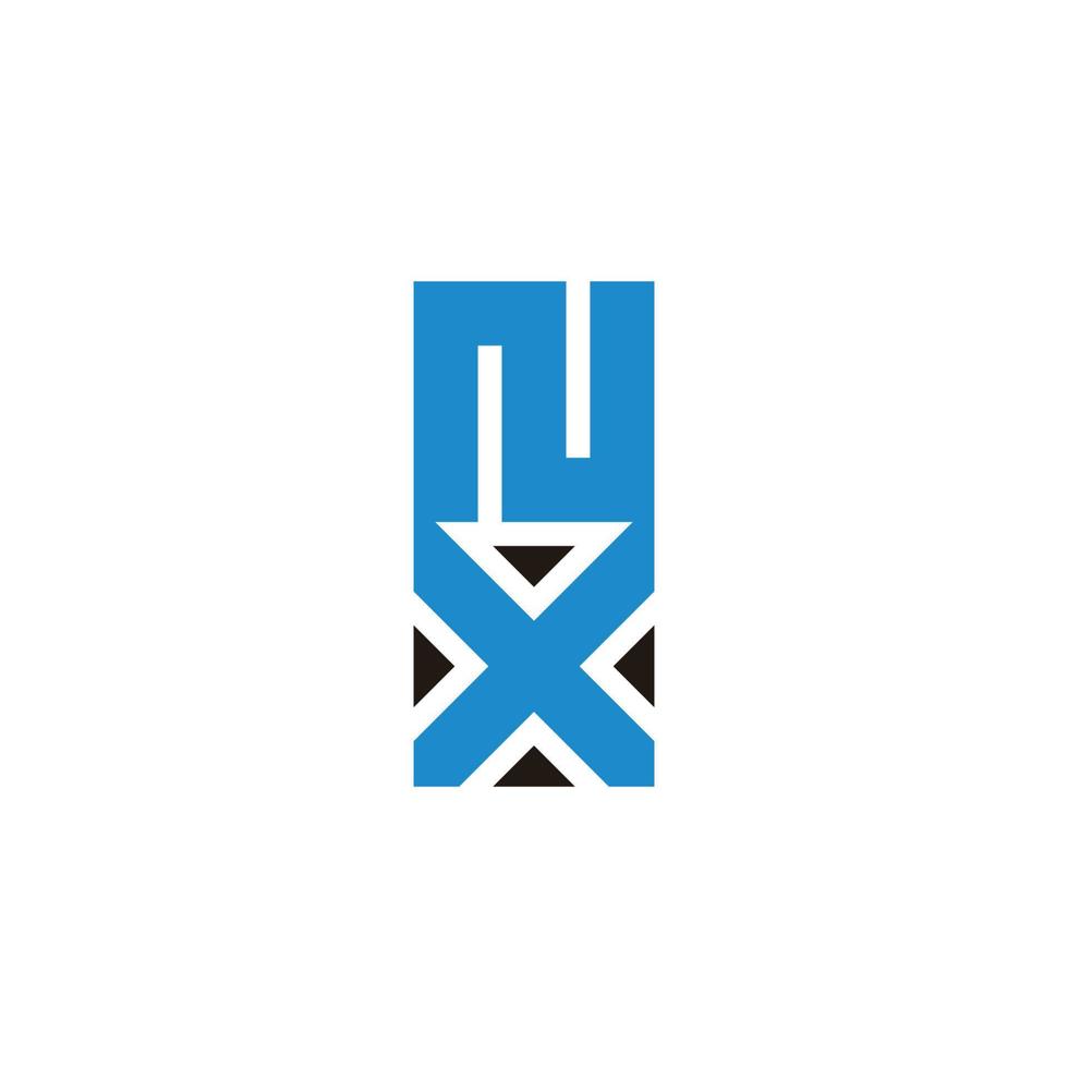 Buchstabe nx Quadrat geometrische Dreiecke Symbol Logo Vektor