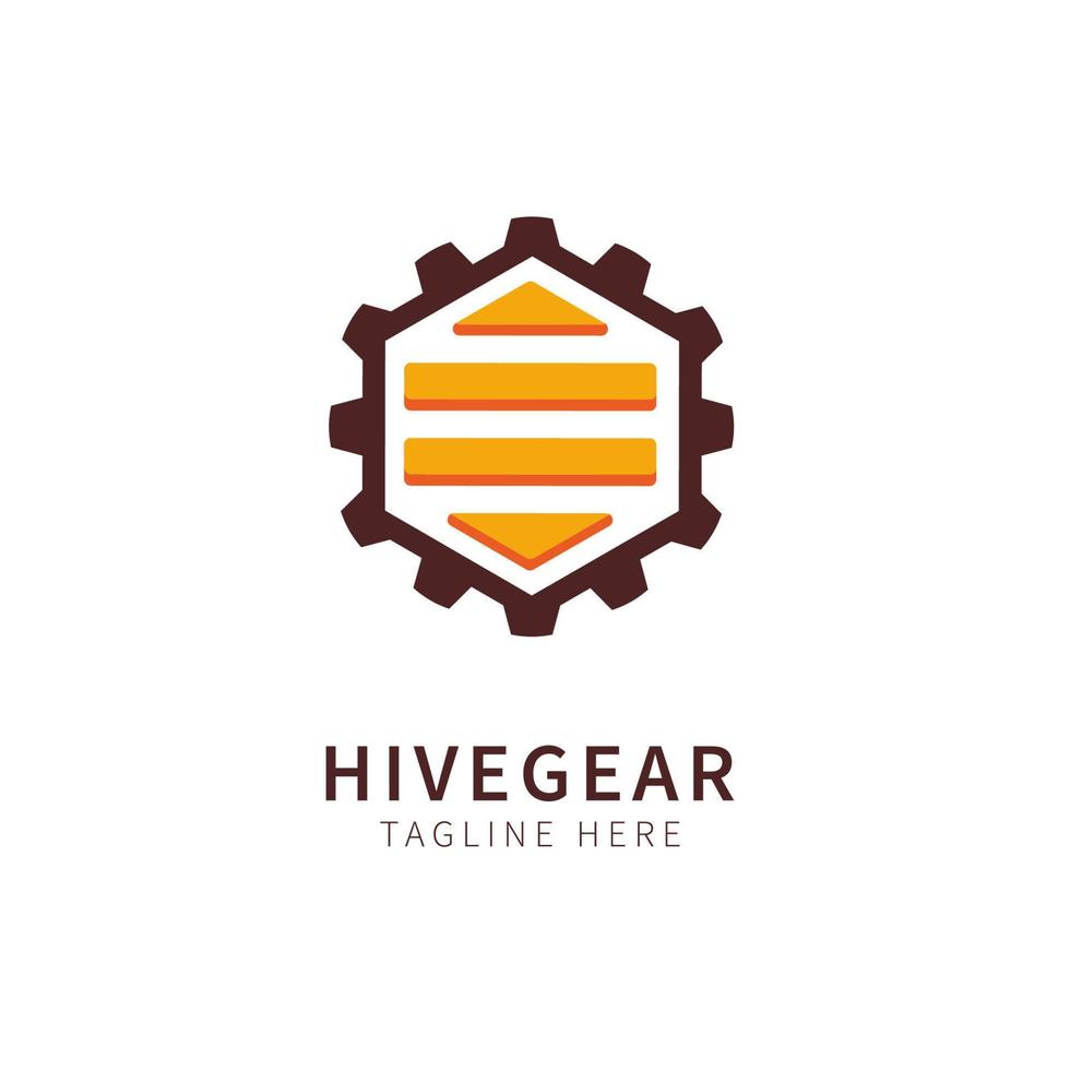 hive-bee-logo-illustrationsausrüstung und hive-vektor vektor