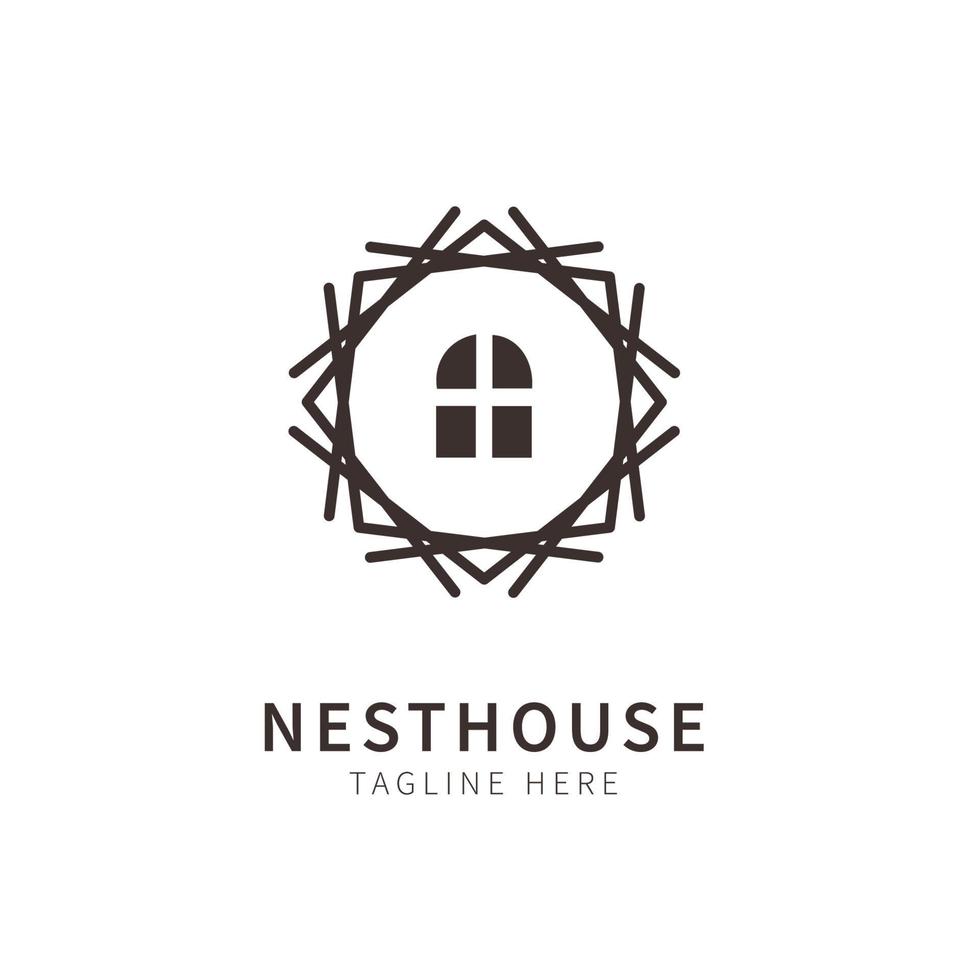 Nest-Logo. abbildung kreis nest vogelhaus vektor