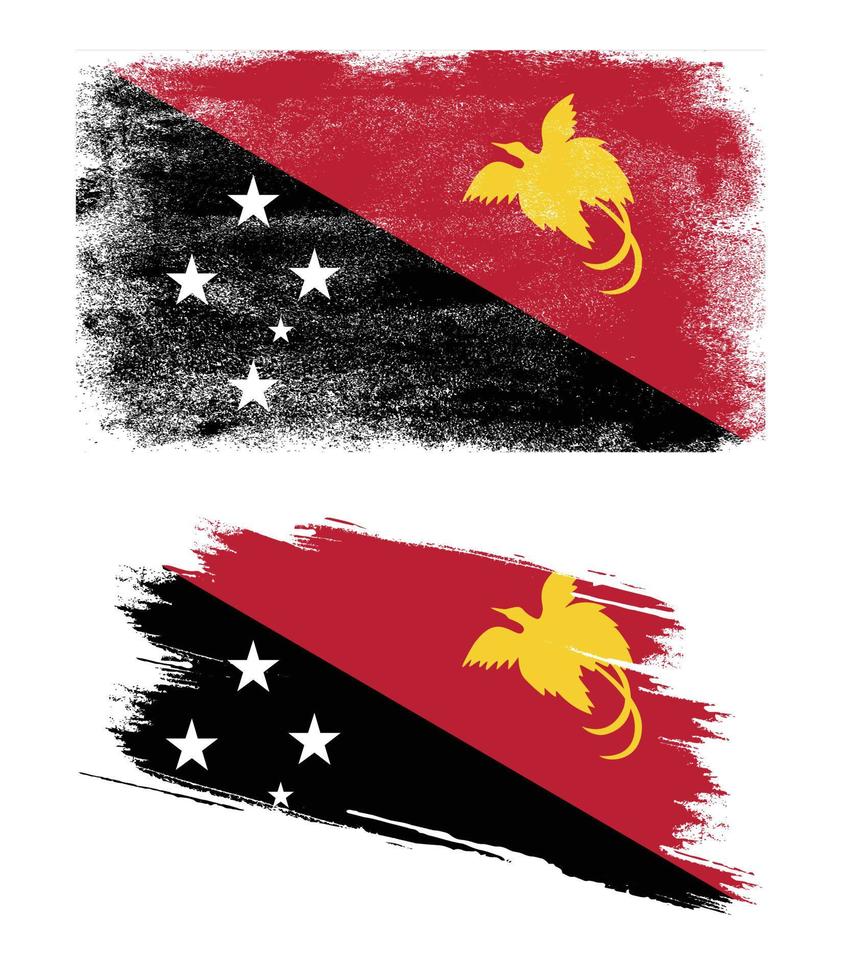 Papua-Neuguinea-Flagge mit Grunge-Textur vektor