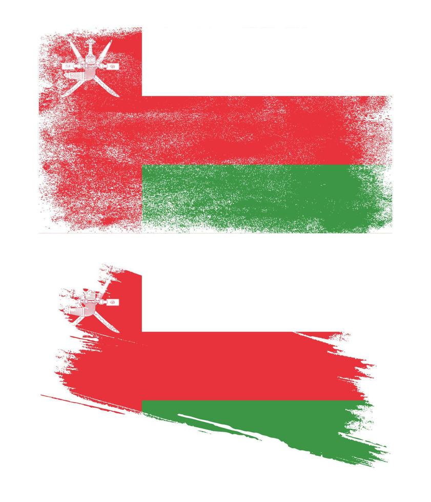 Oman flagga med grunge textur vektor