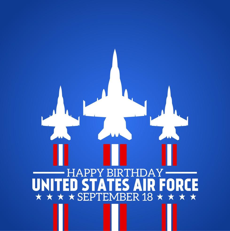 United States Air Force Geburtstagsthema Symbol Symbol. Vektor-Illustration. geeignet für Poster, Banner, Kampagnen und Grußkarten. vektor