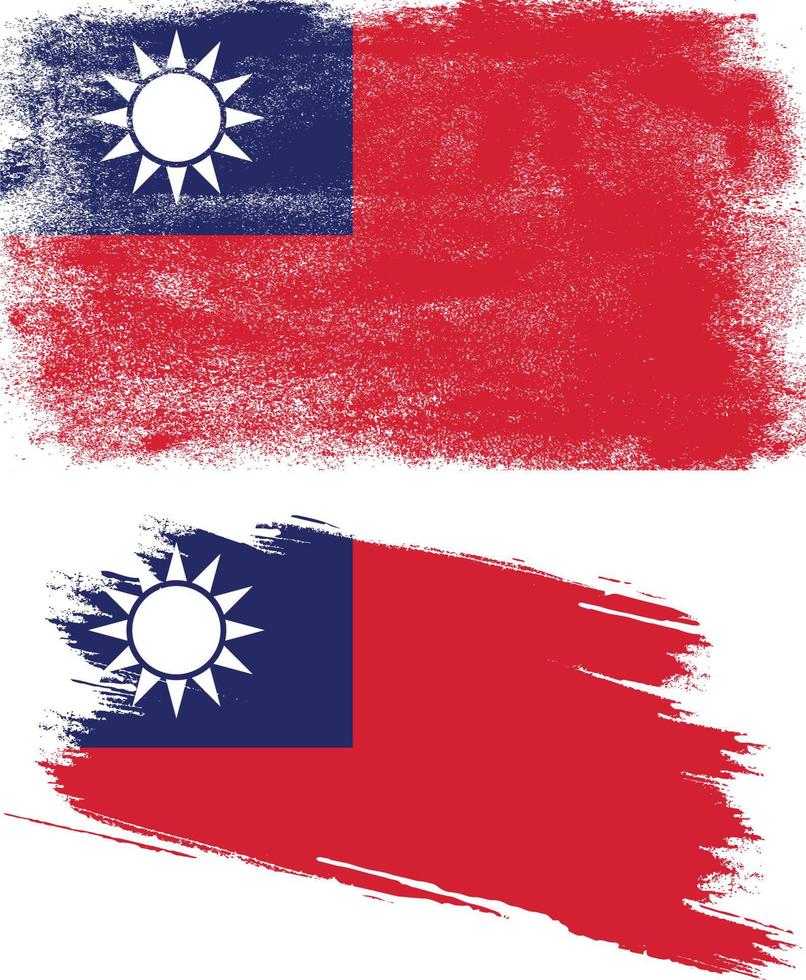 Taiwan flagga i grunge stil vektor