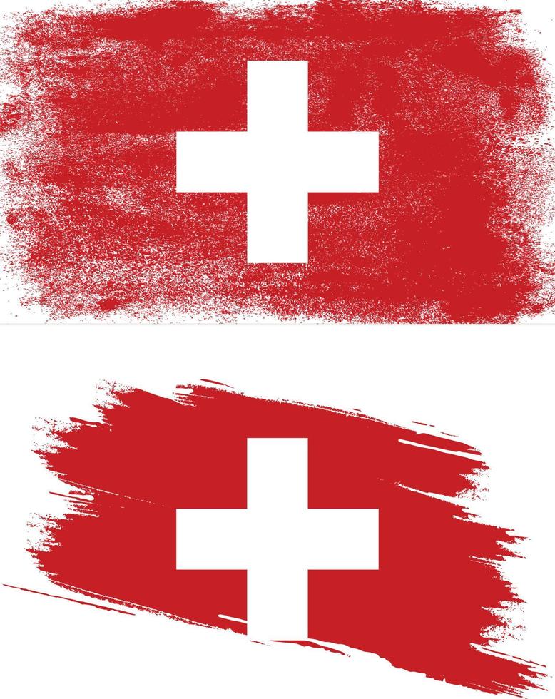 schweizer flagge im grunge-stil vektor