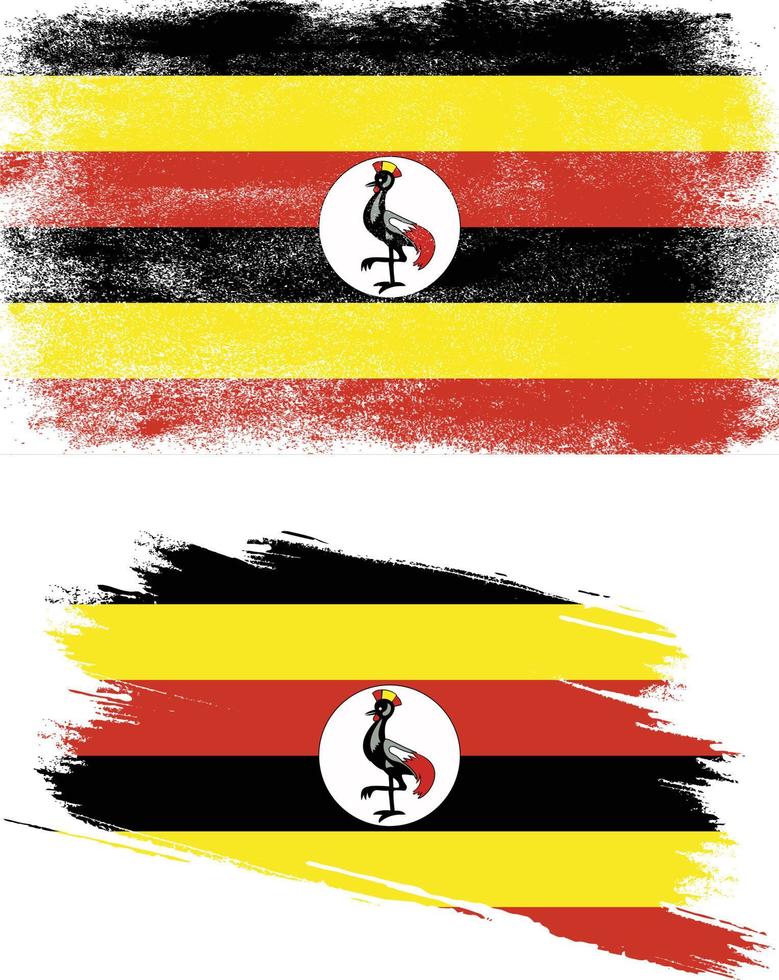 uganda flagga i grunge stil vektor