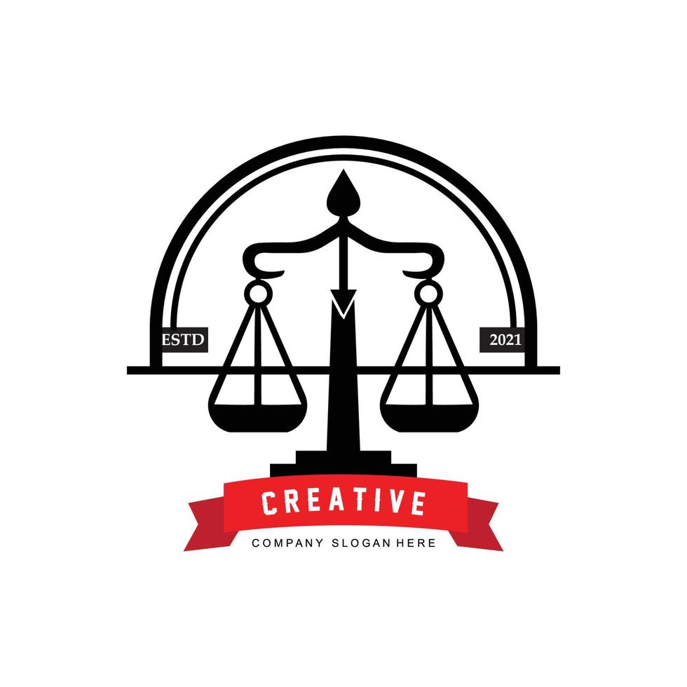 advokat eller rättvisa lag logotyp vektordesign, ikon illustration vektor