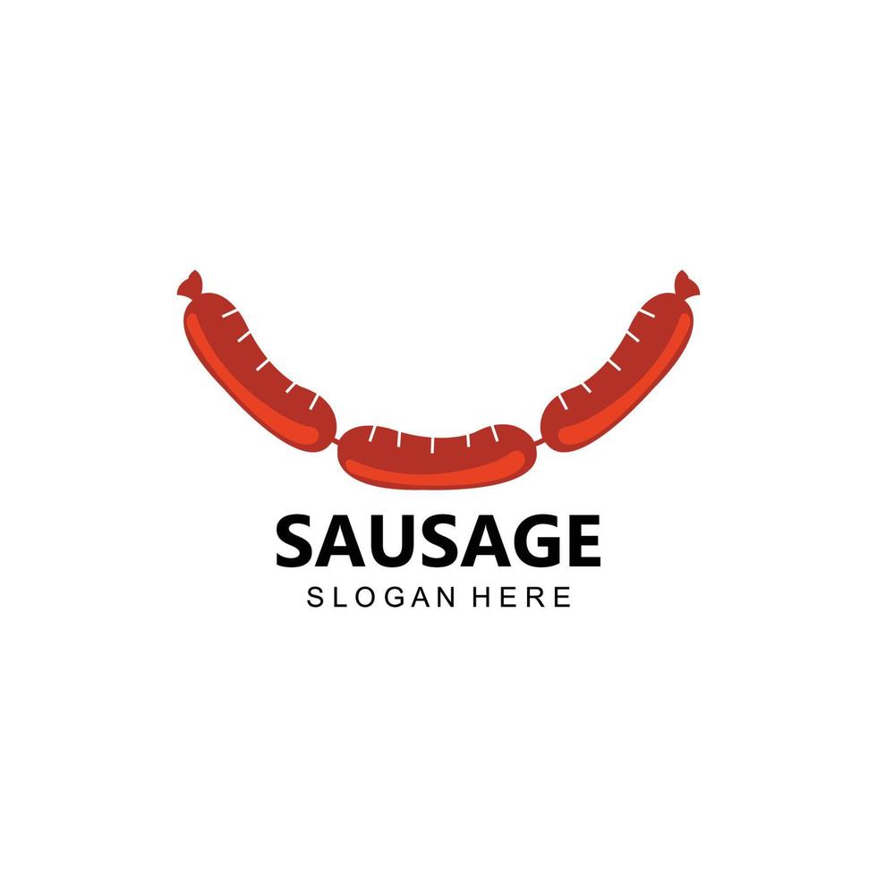 Grillwurst-Logo-Vektorsymbol, Grillfleisch, Retro-Konzept vektor