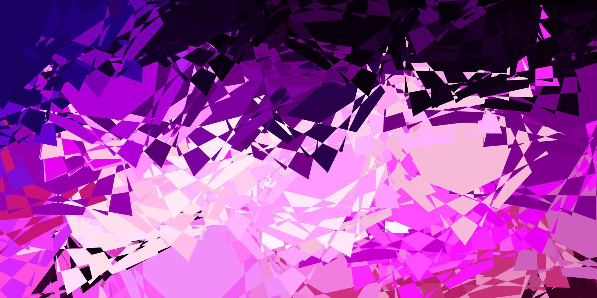 mörk lila, rosa vektormönster med månghörniga former. vektor
