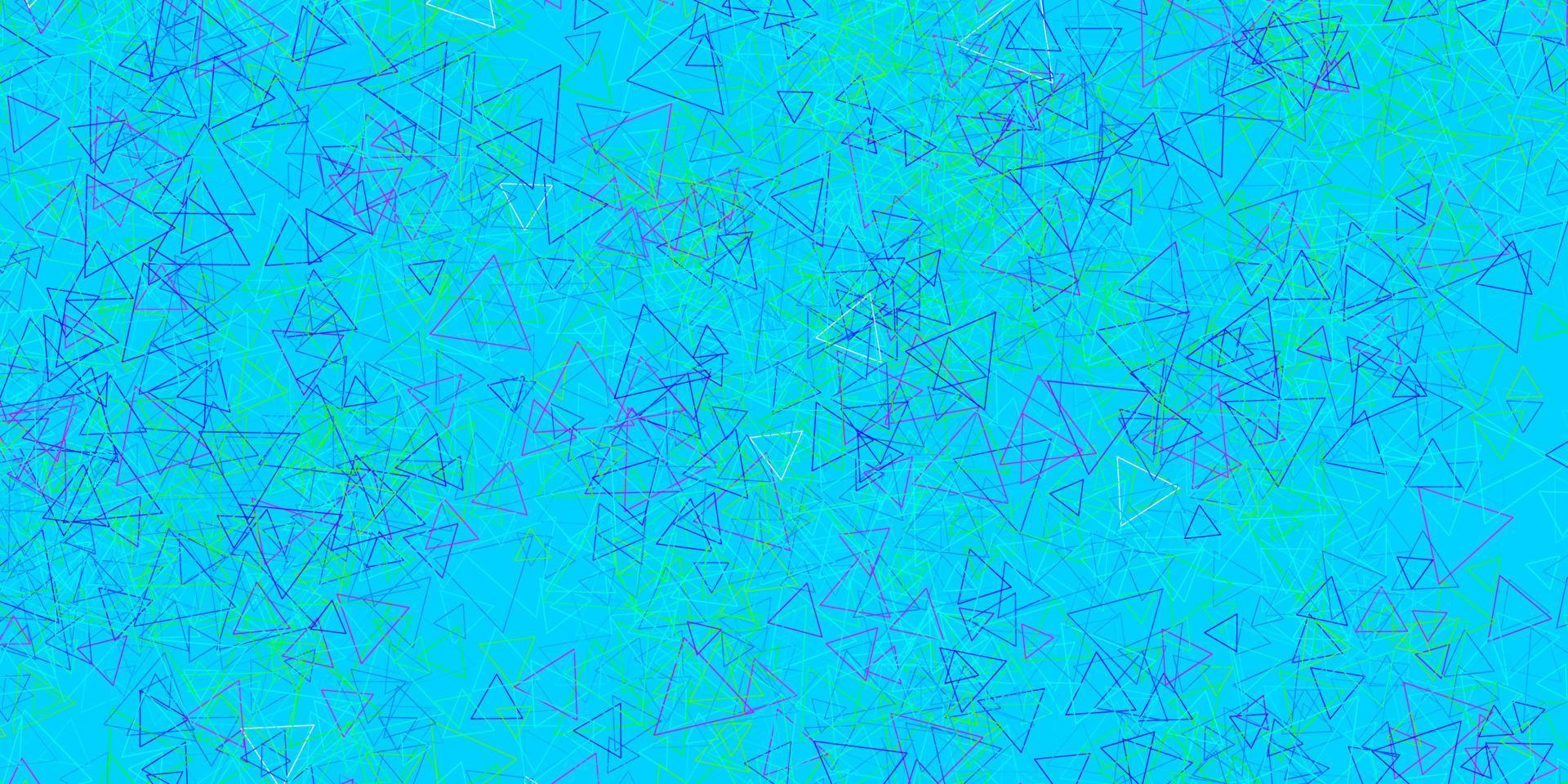 mörkblå, grön vektorbakgrund med trianglar, linjer. vektor