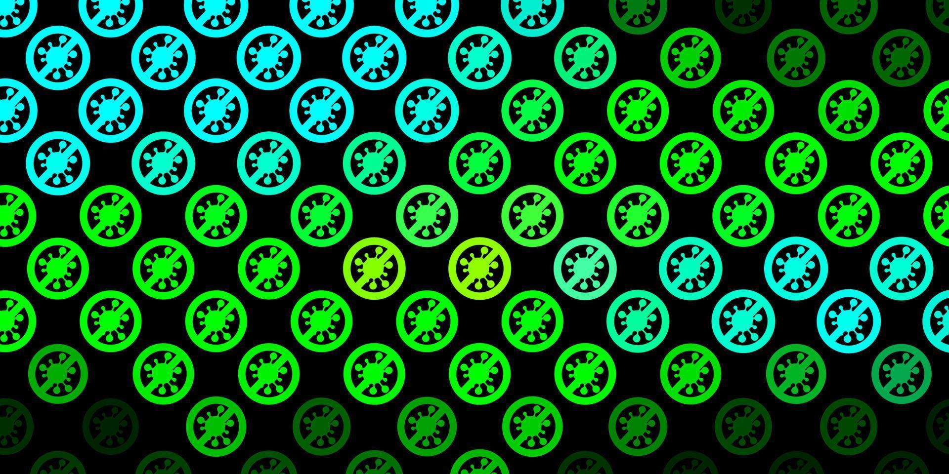 dunkelblaue, grüne Vektorschablone mit Grippezeichen. vektor