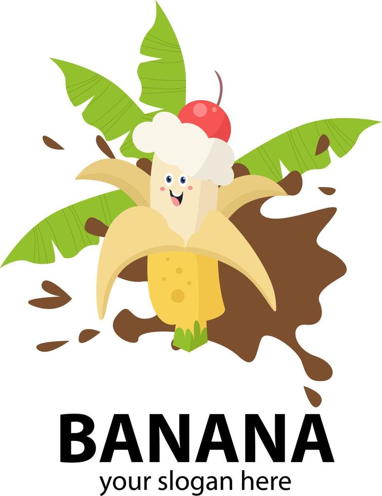 banan modern logotyp. originell och stilig illustration. lager vektorillustration vektor