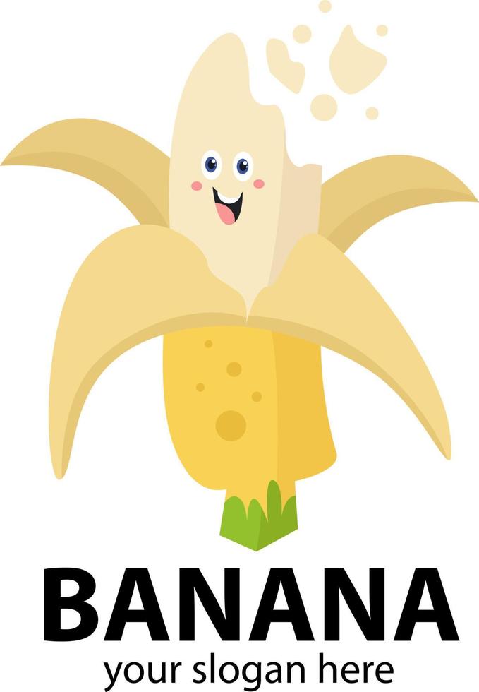 abstrakte elegante Bananen-Logo-Vorlage vektor