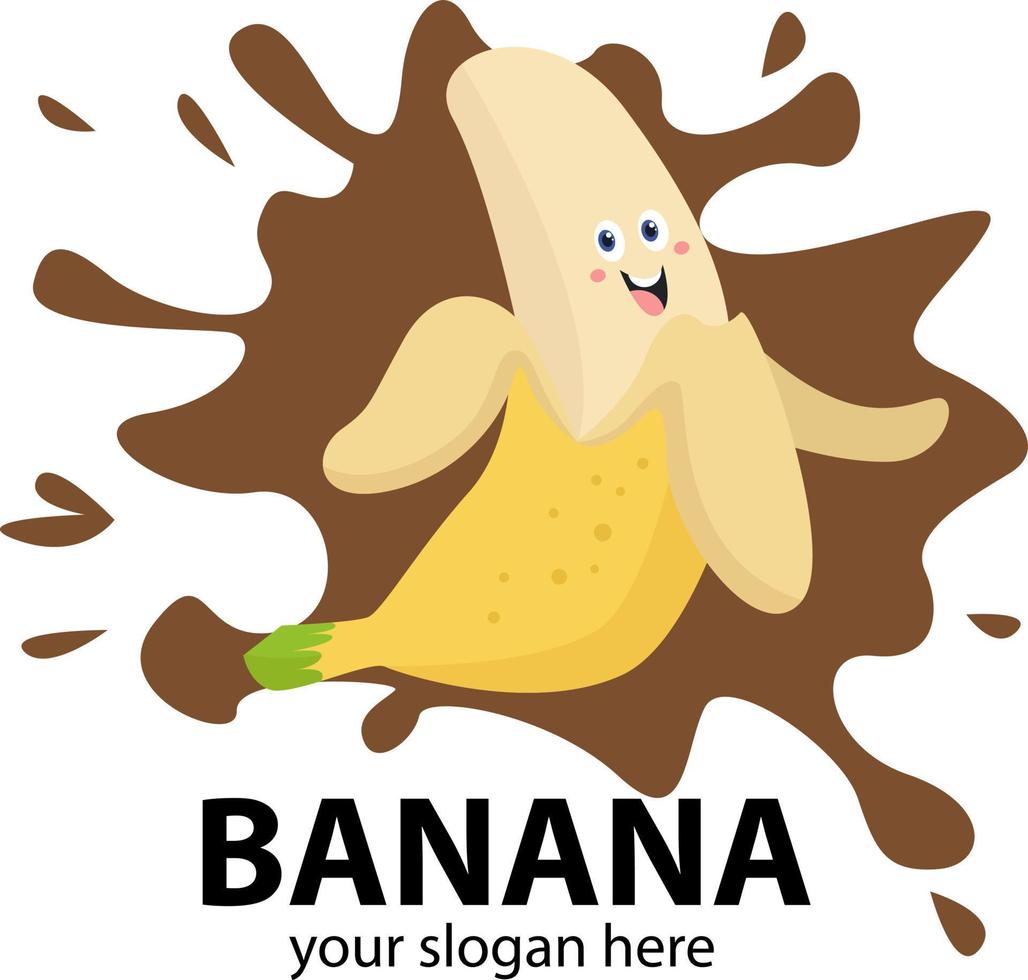 abstrakte Schokoladen-Bananen-Logo-Vorlage vektor