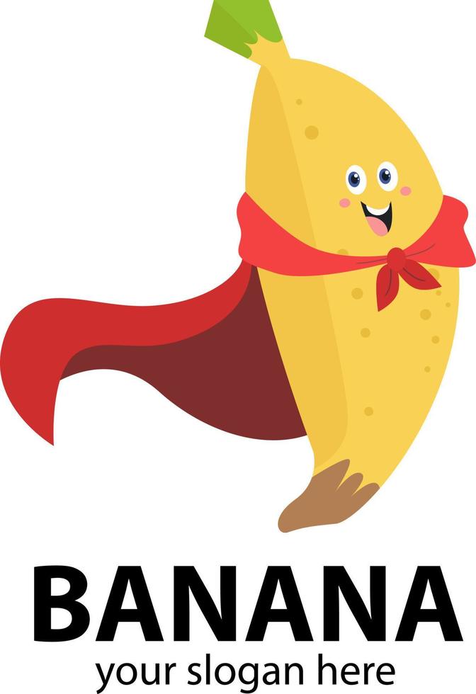 abstrakte Superhelden-Bananen-Logo-Vorlage vektor