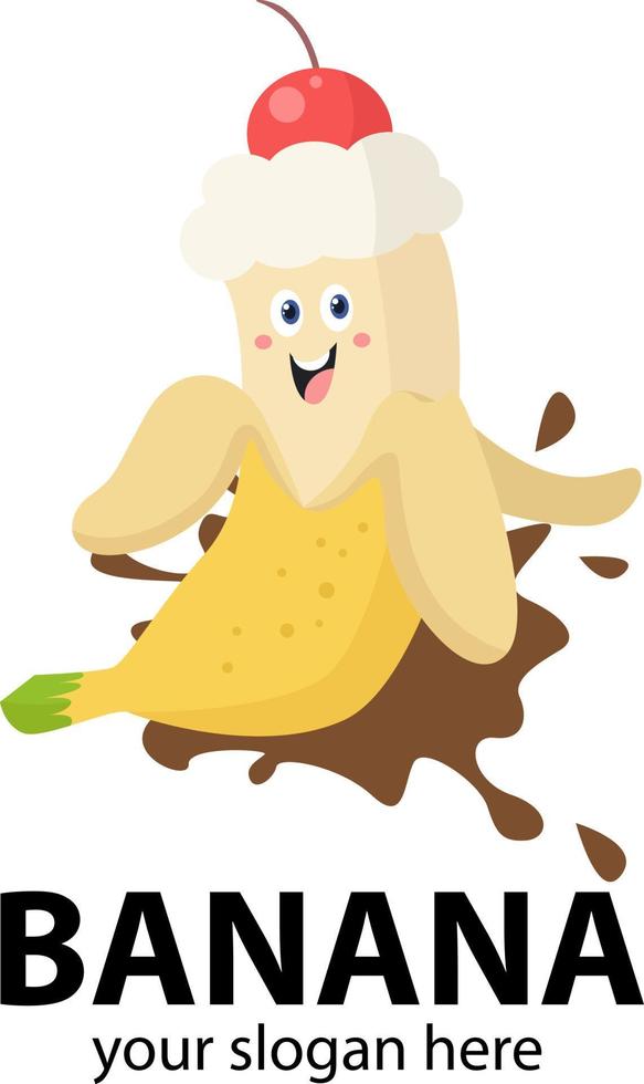abstrakte Tart-Bananen-Logo-Vorlage vektor