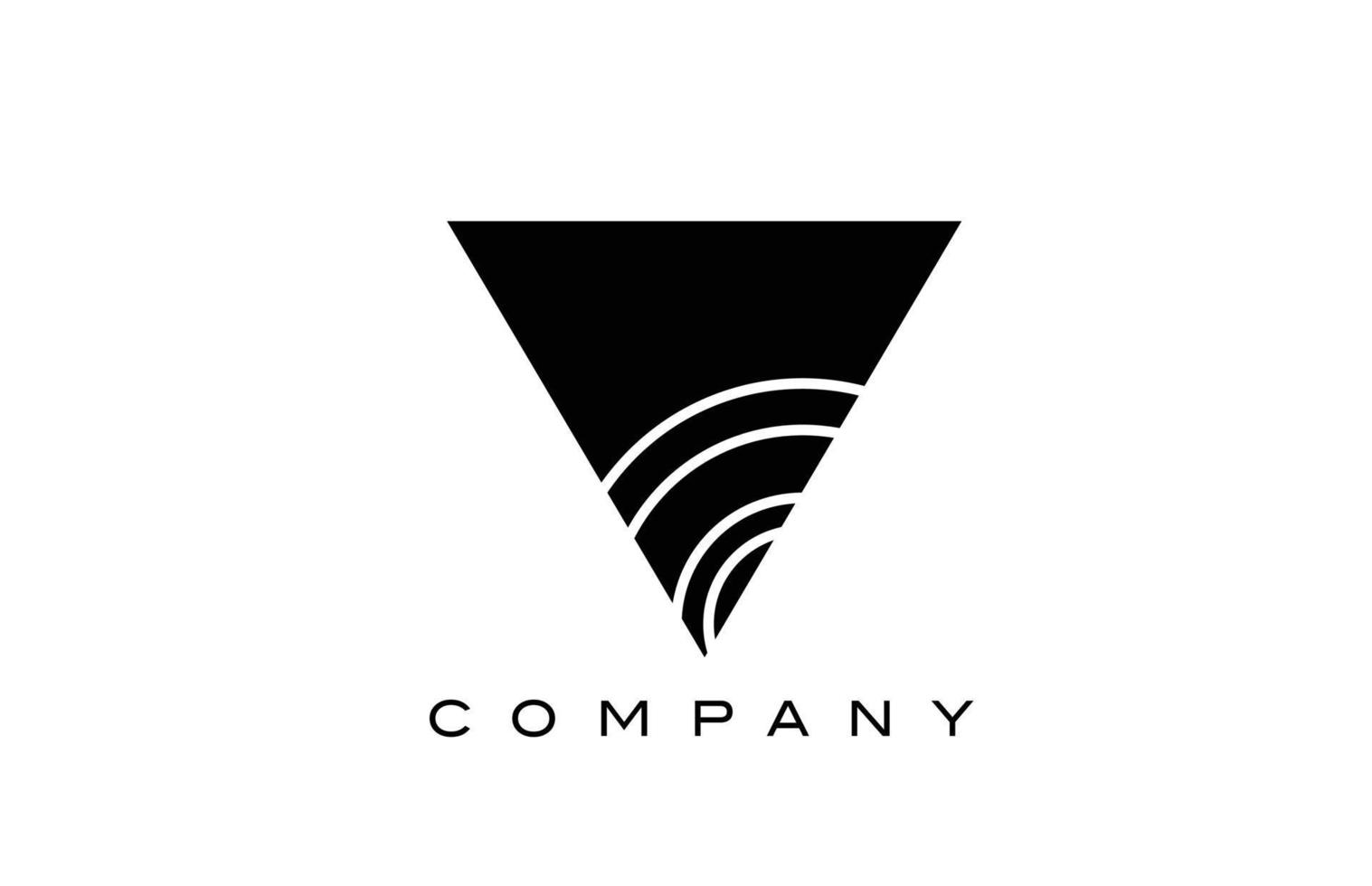 Schwarz-Weiß-geometrisches V-Alphabet-Buchstaben-Logo-Icon-Design. kreative vorlage für unternehmen und unternehmen mit linien vektor