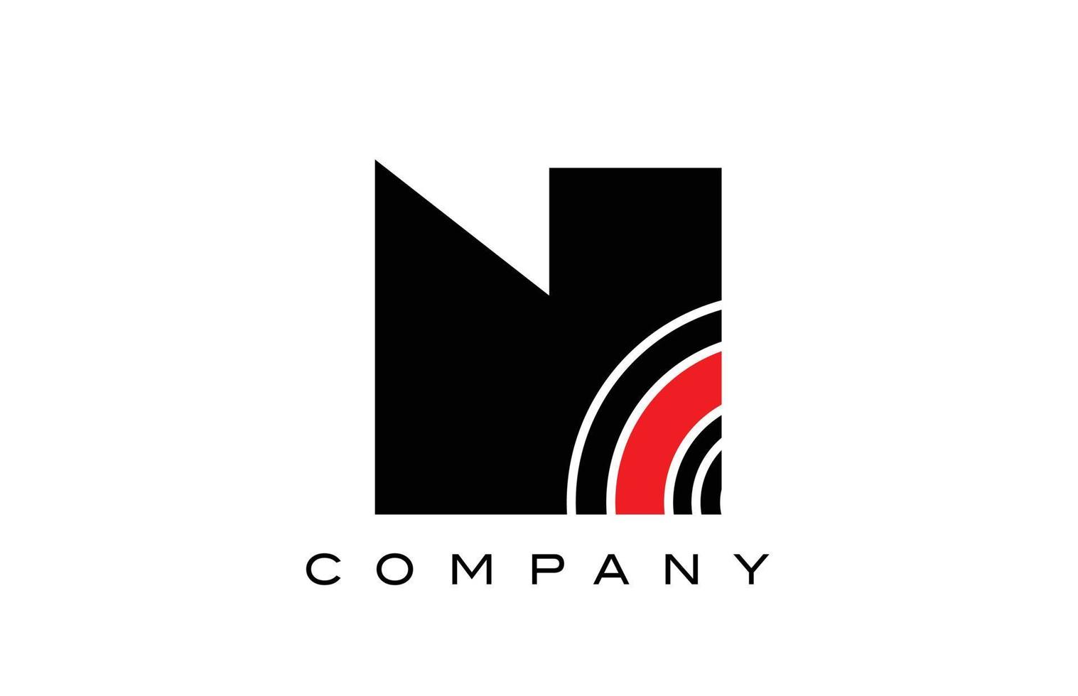n svart och rött geometriska alfabetet bokstaven logotyp ikon design. kreativ mall för företag och företag vektor
