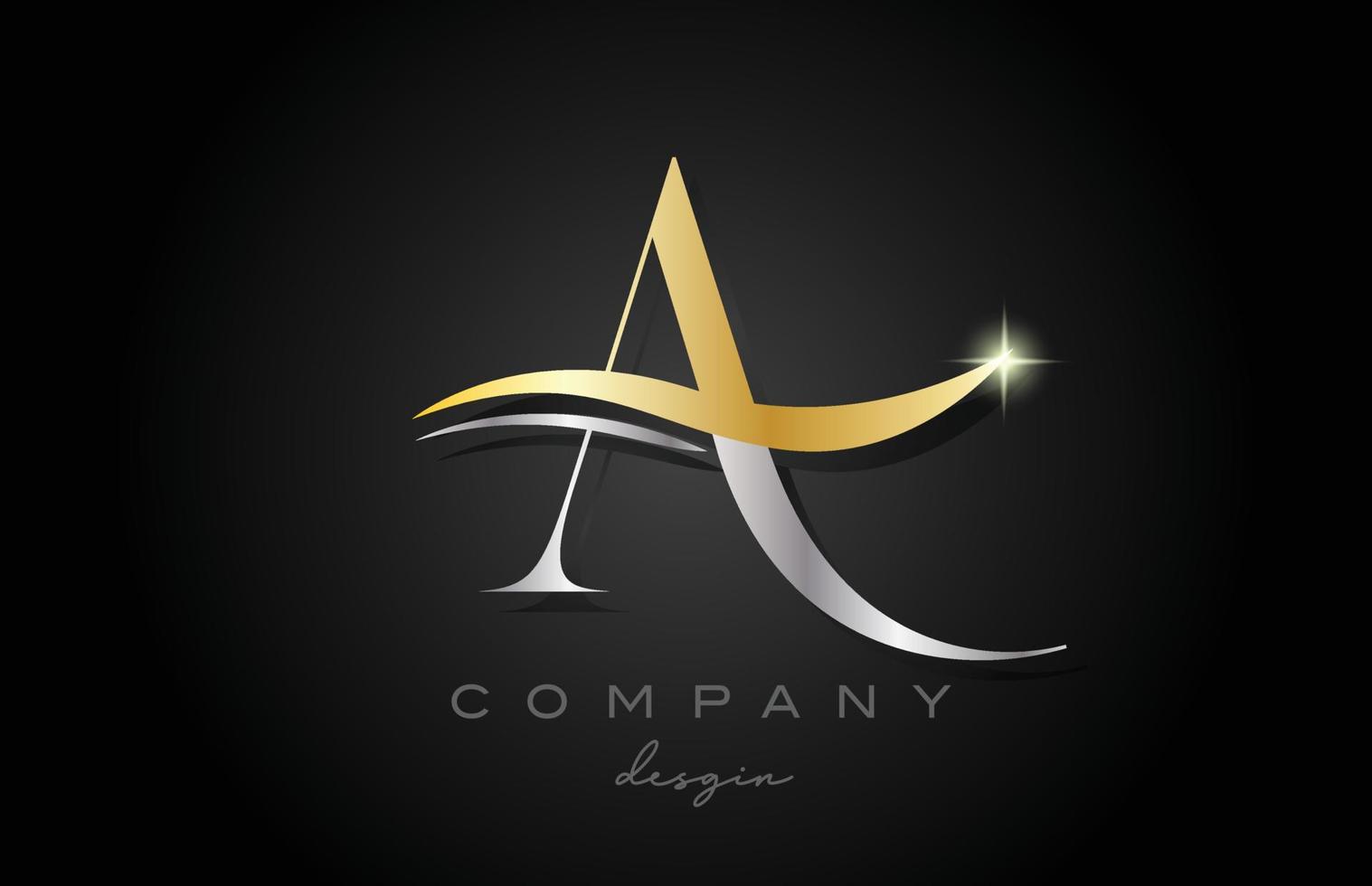 goldgrau ein Logo-Design mit Buchstaben. kreative Icon-Vorlage für Unternehmen und Unternehmen vektor