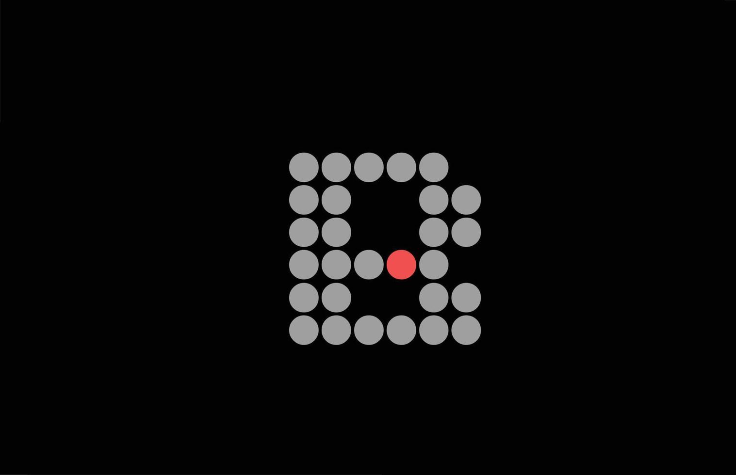 b gepunktetes rotes graues Alphabet-Buchstaben-Symbol-Logo-Design. kreative vorlage für unternehmen und unternehmen mit punkt vektor