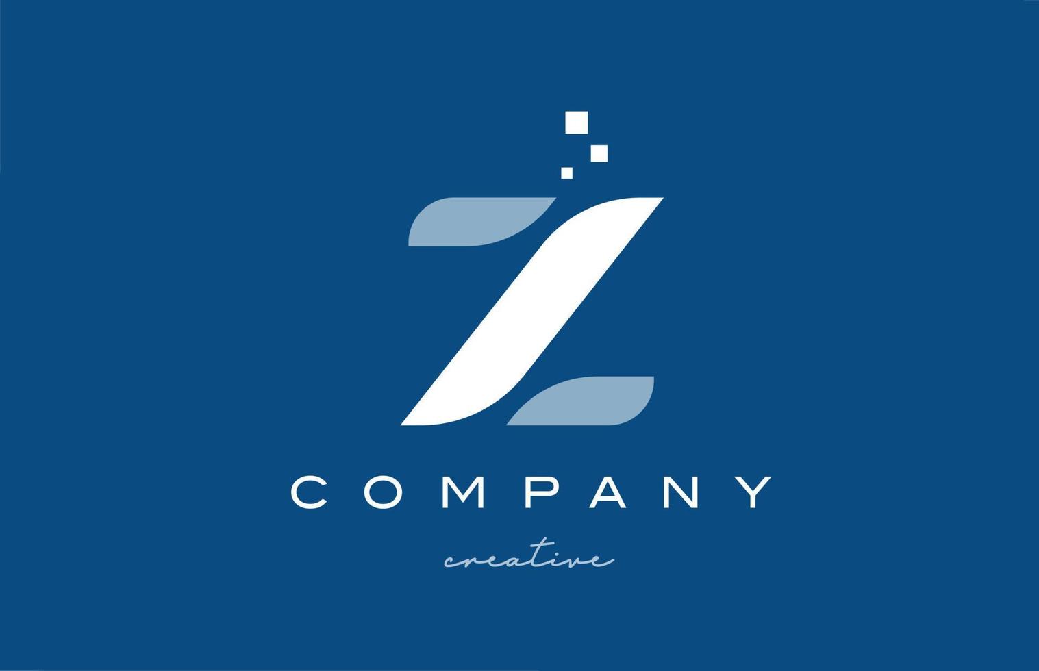 z-Alphabet-Buchstaben-Logo-Icon-Design. blau-weiße kreative vorlage für geschäft und unternehmen vektor