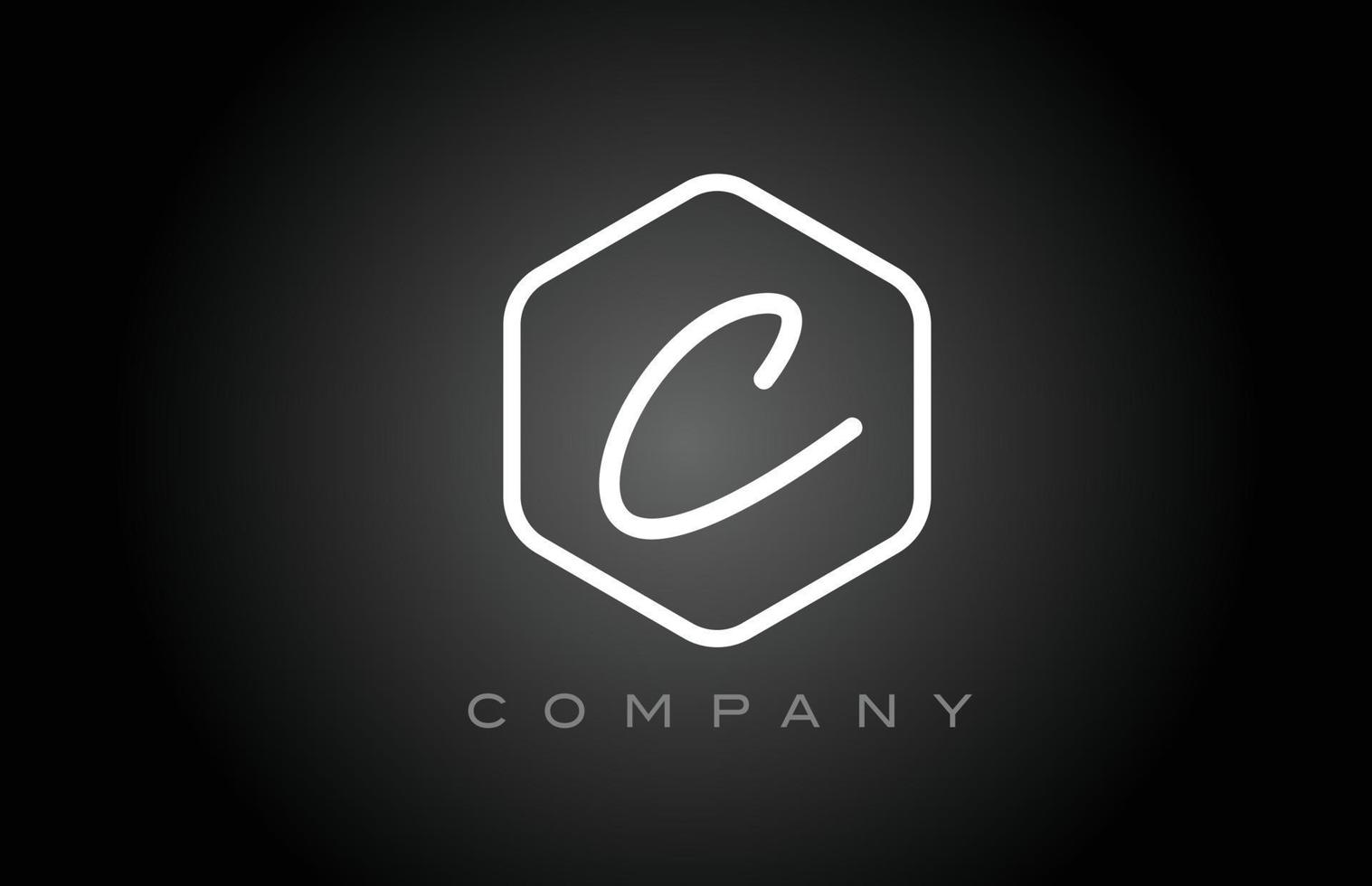 sechseck schwarz und weiß c alphabet buchstabe logo symbol design. kreative Vorlage für Unternehmen und Unternehmen vektor