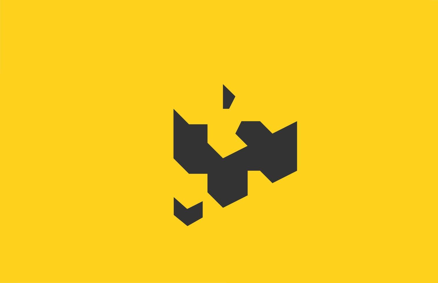 Gelbes schwarzes x-Alphabet-Buchstaben-Symbol-Logo mit Schattendesign. kreative Vorlage für Unternehmen und Unternehmen vektor