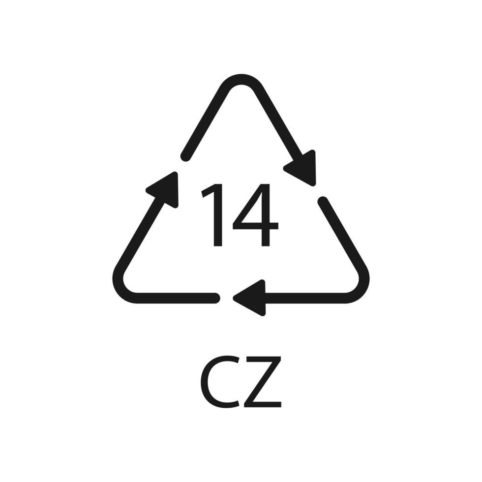 batteriåtervinningssymbol 14 cz . vektor illustration