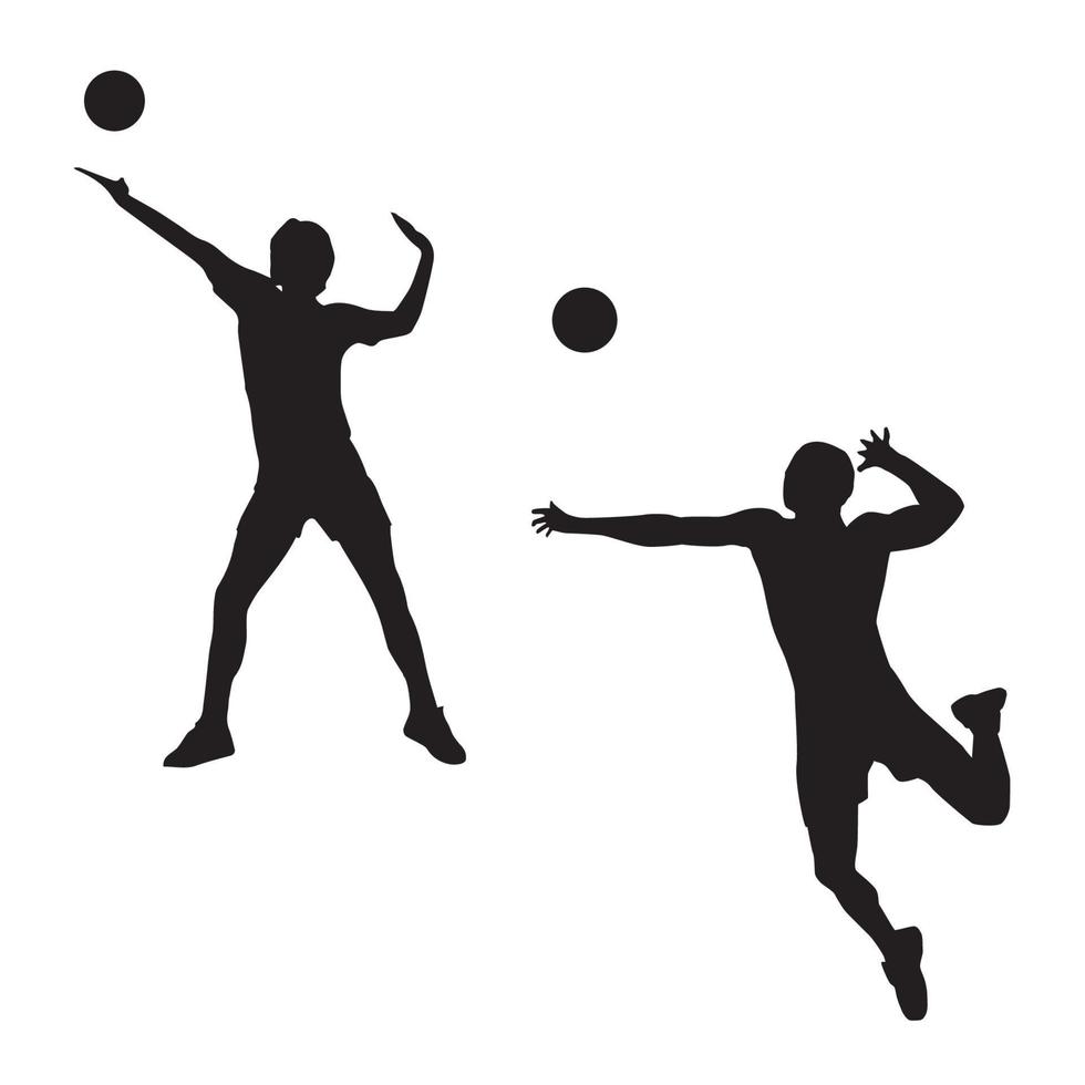 Volleyball-Silhouette-Kunst vektor