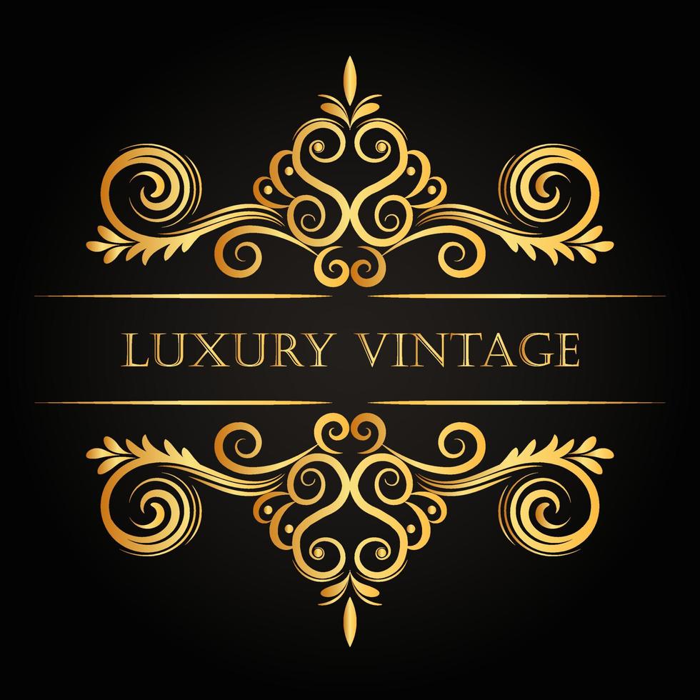 elegante luxus vintage goldverzierung dekorativ vektor