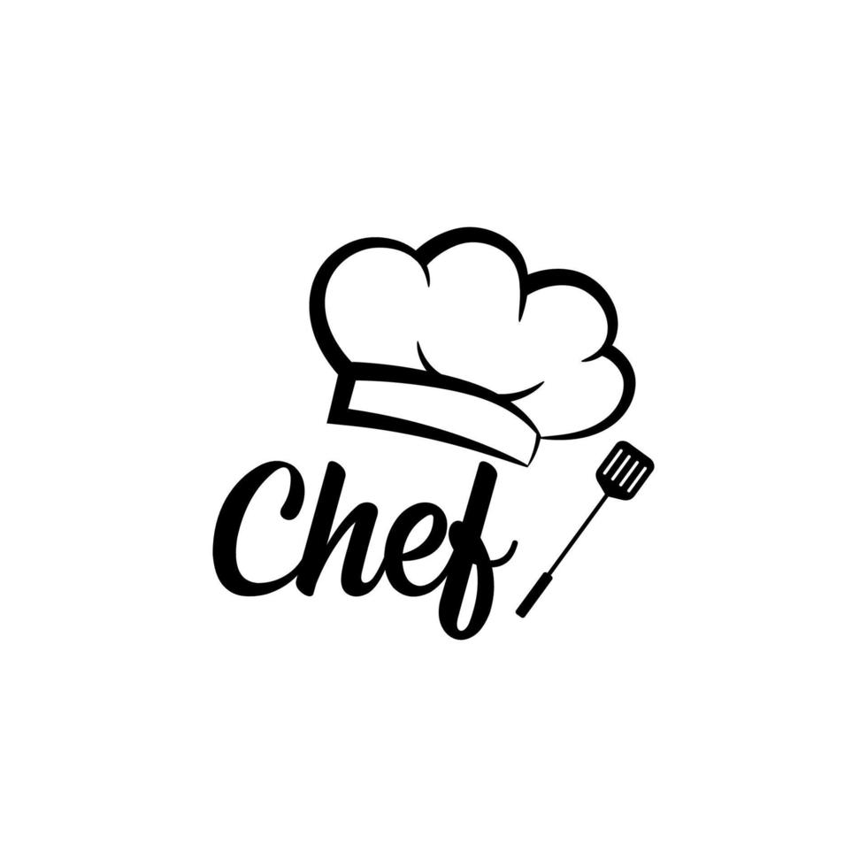 Chef-Logo mit Hut-Vektor-Design vektor
