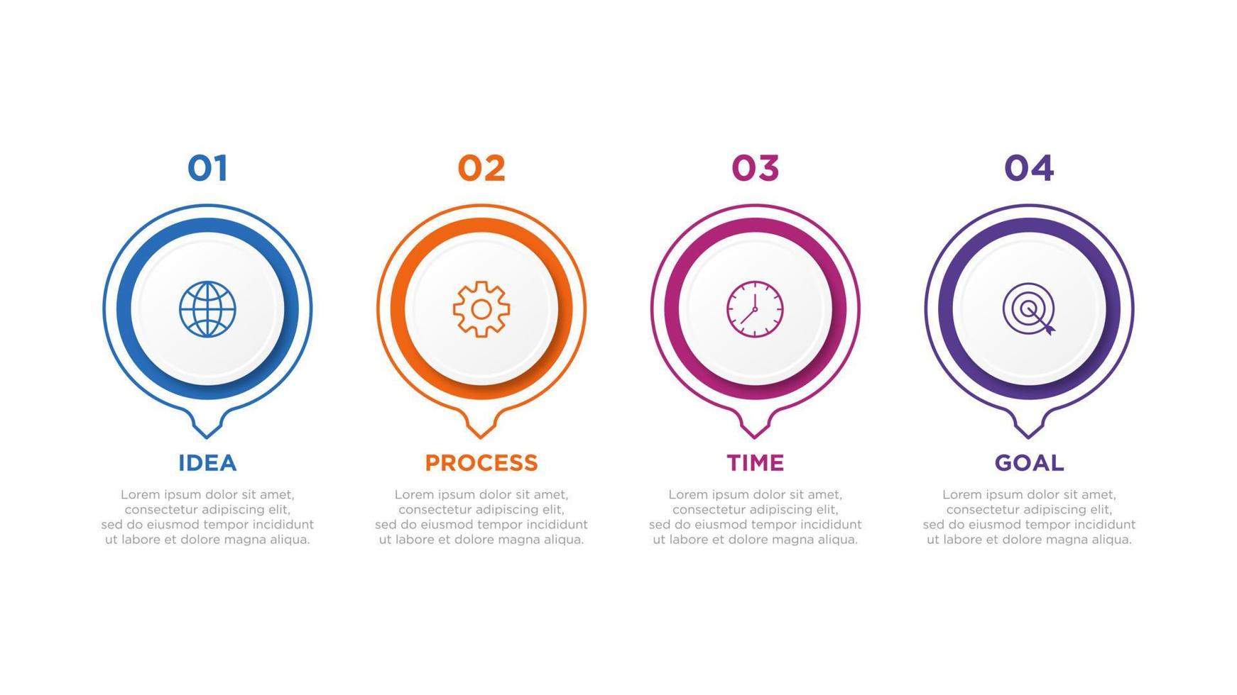 Business-Infografik 4-Schritt-Elementvorlage vektor