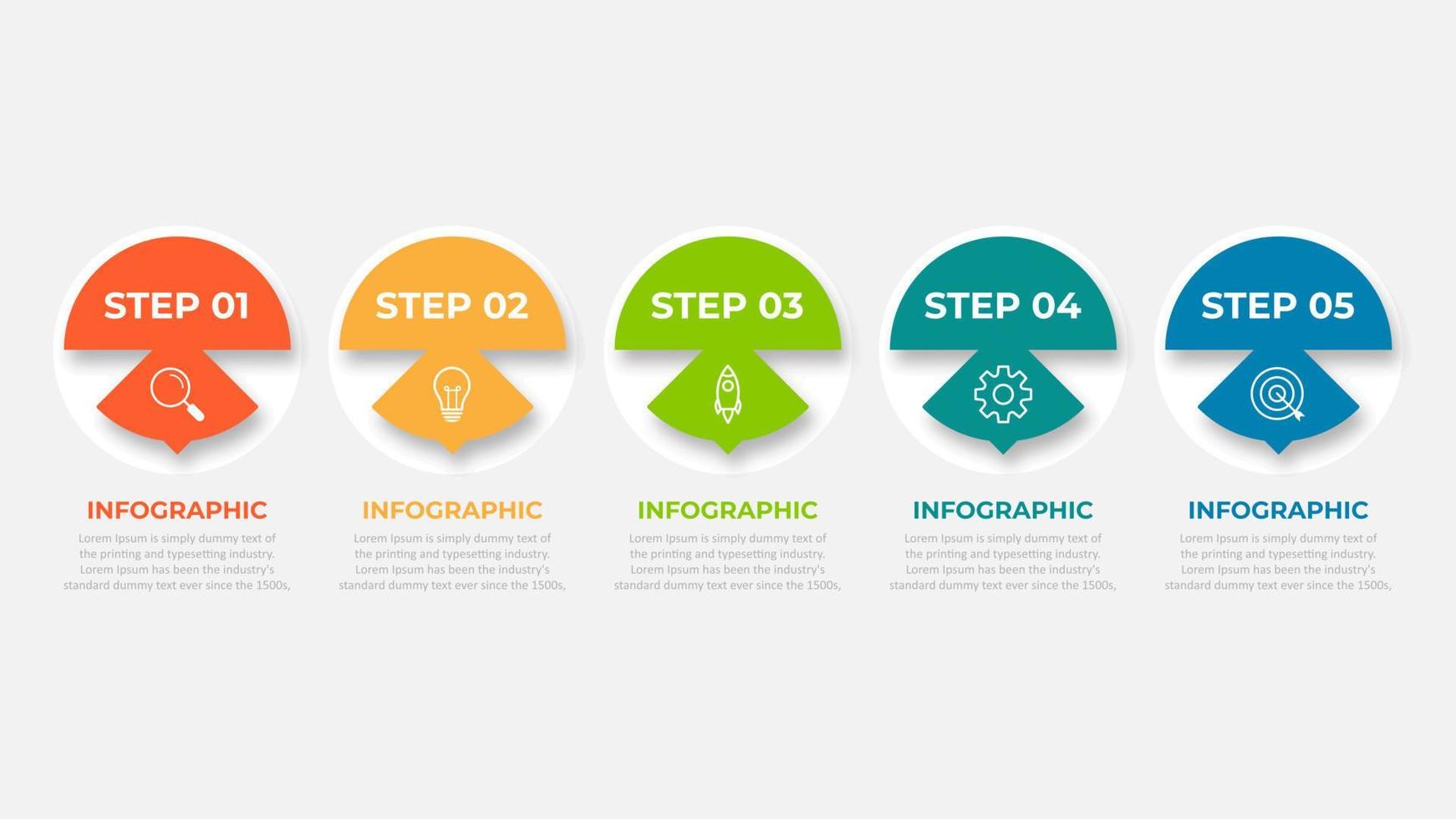 presentation business infographic mall med 5 alternativ. vektor illustration.