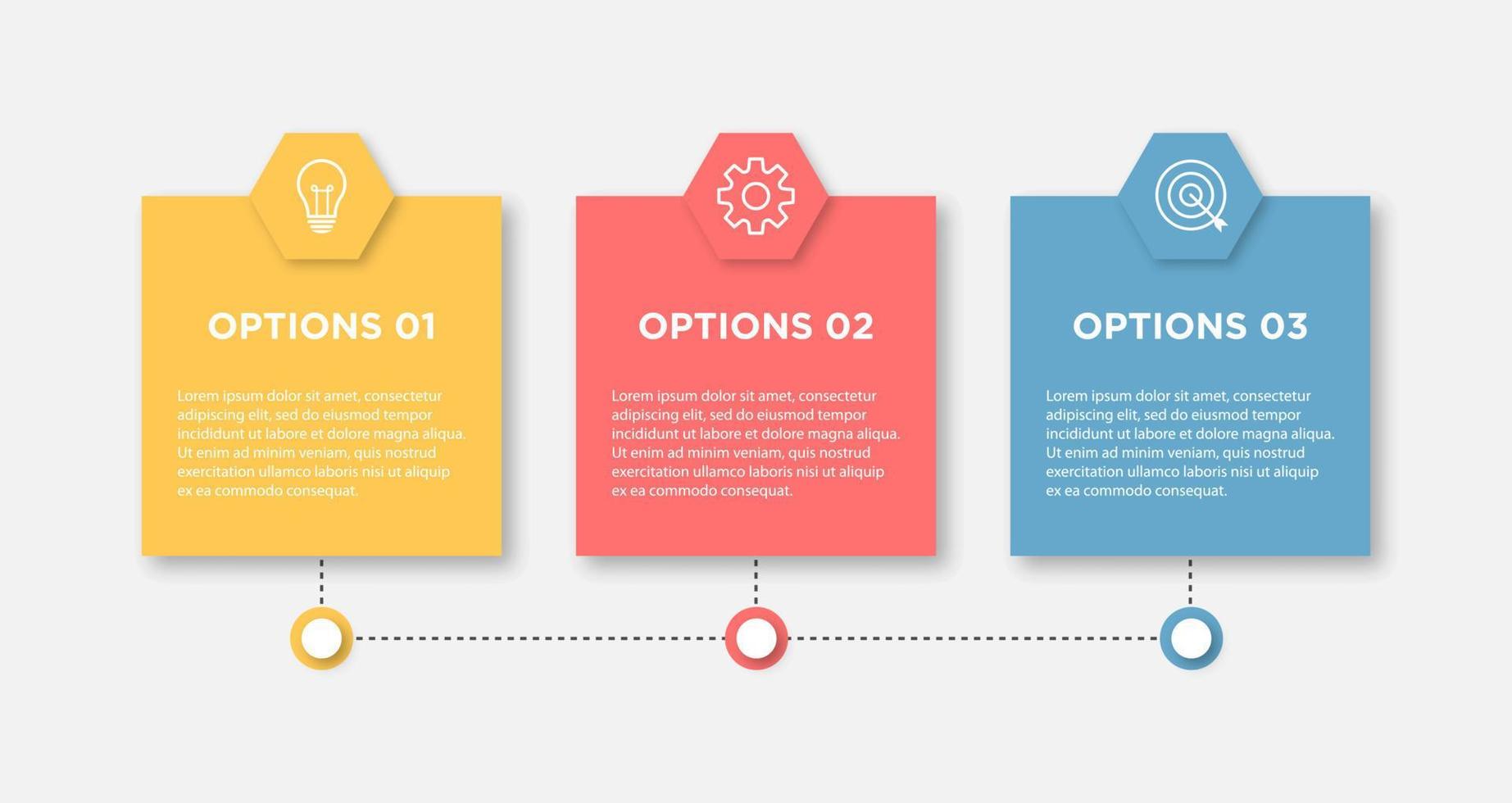 Timeline-Infografik-Designelement und Zahlenoptionen. Geschäftskonzept mit 3 Schritten. kann für Workflow-Layout, Diagramm, Jahresbericht, Webdesign verwendet werden. Vektorgeschäftsvorlage für die Präsentation. vektor