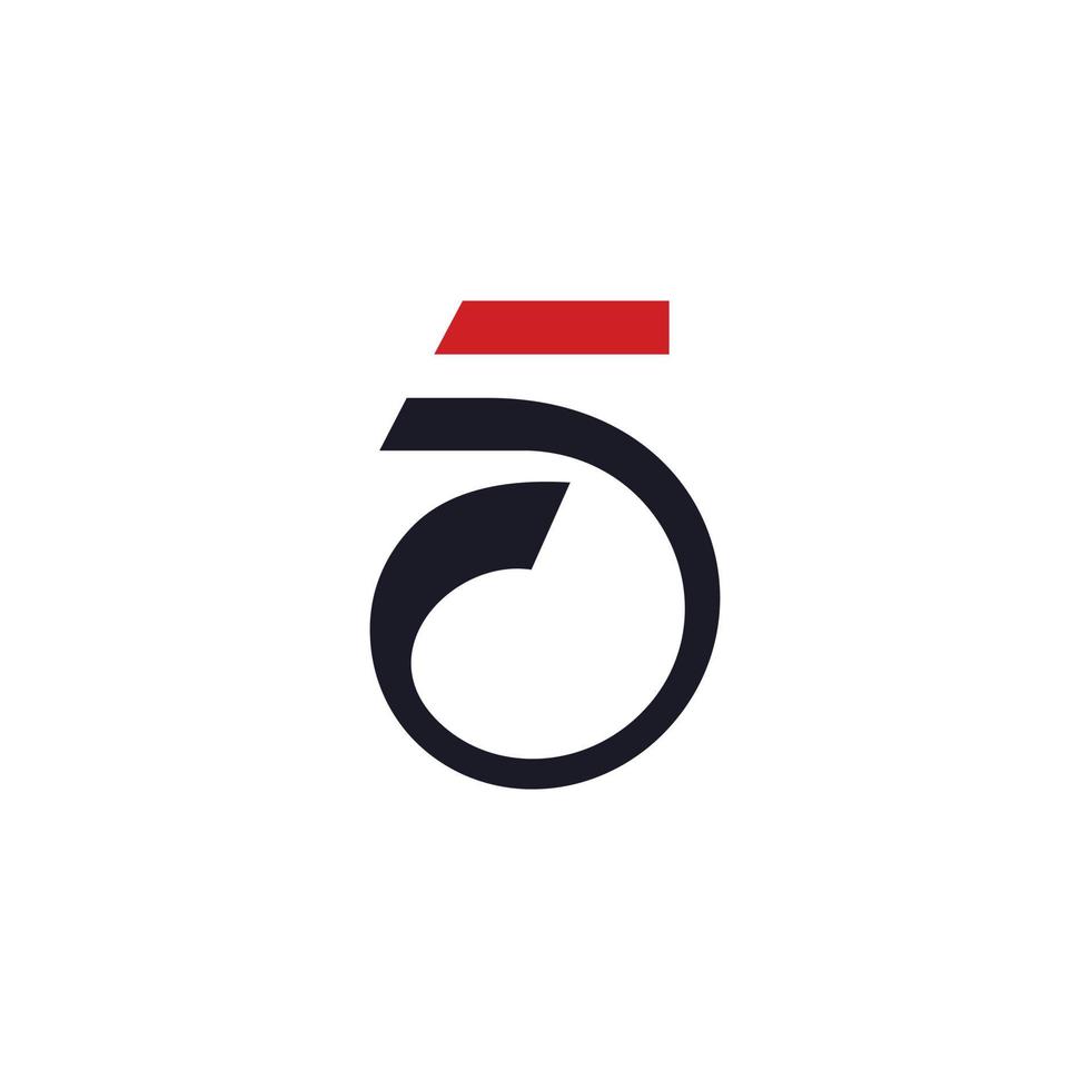 Buchstabe fünf Logo-Design-Vektor vektor