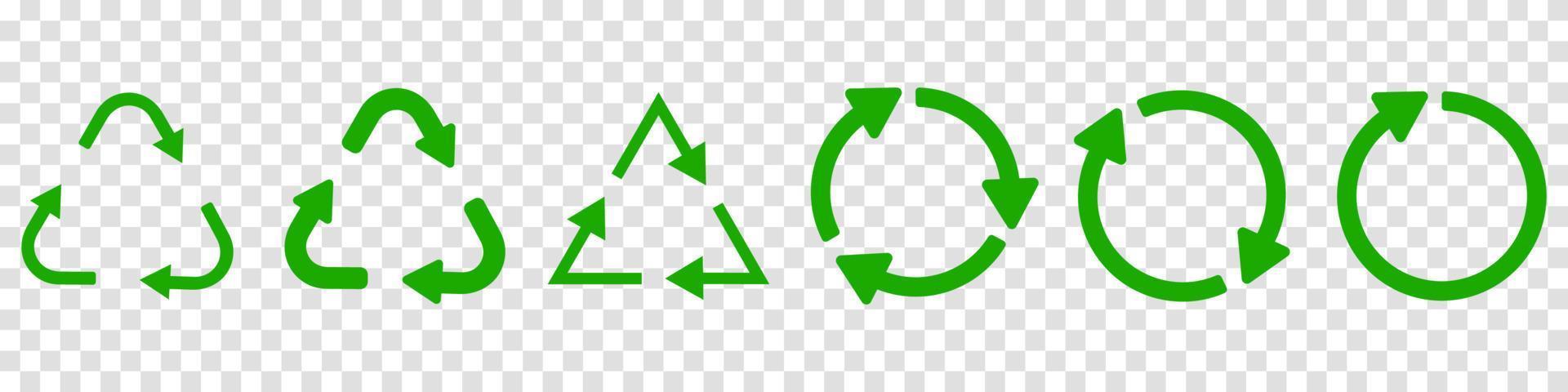 recyceln Sie grüne Vektorsymbole. Recycling-Symbol. Vektor-Illustration vektor