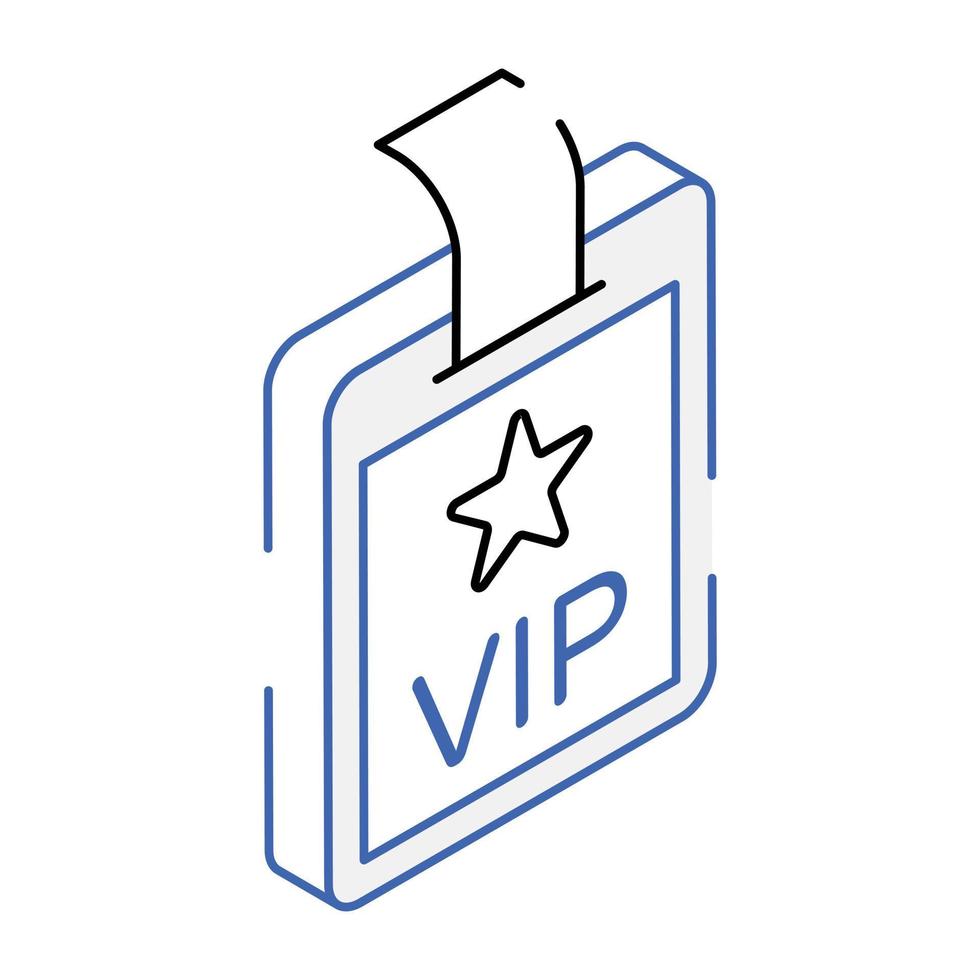 ein gut gestaltetes isometrisches symbol der vip-karte vektor