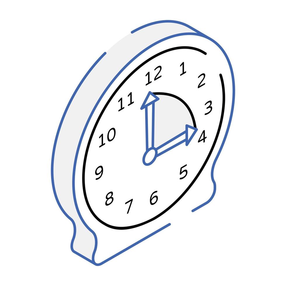 en trendig isometrisk ikon av klockan vektor