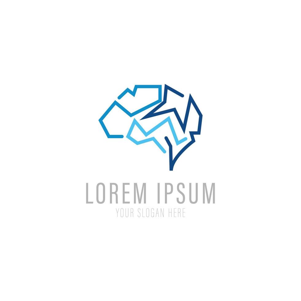 hjärnan logotyp design vektor mall. tänka idé koncept. brain storm power tänkande hjärnan logotyp ikon.