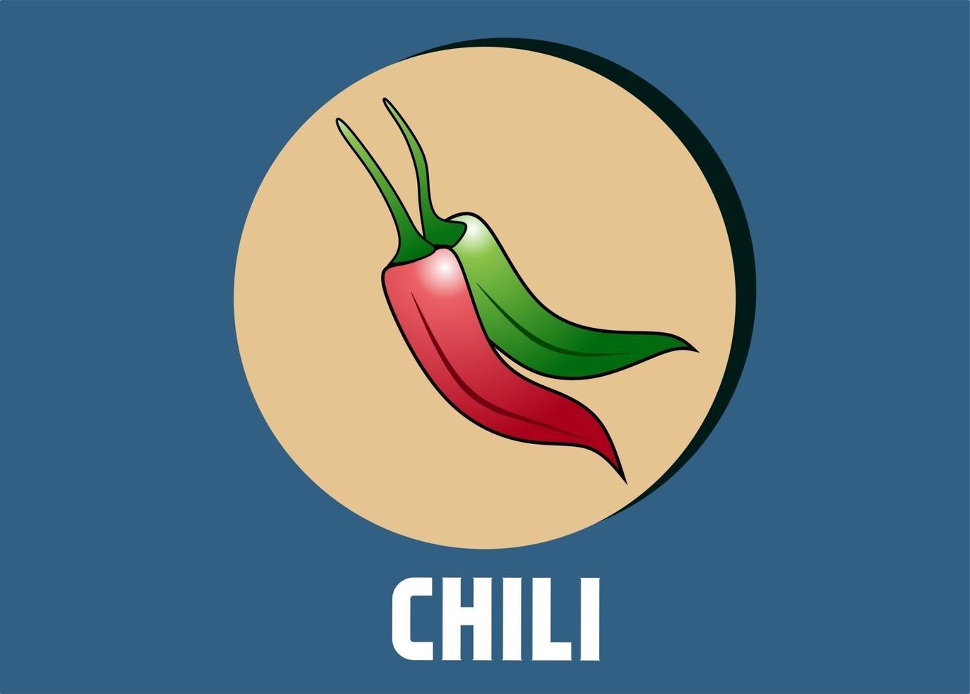 vektor av två röda och gröna chili eller grönsaker