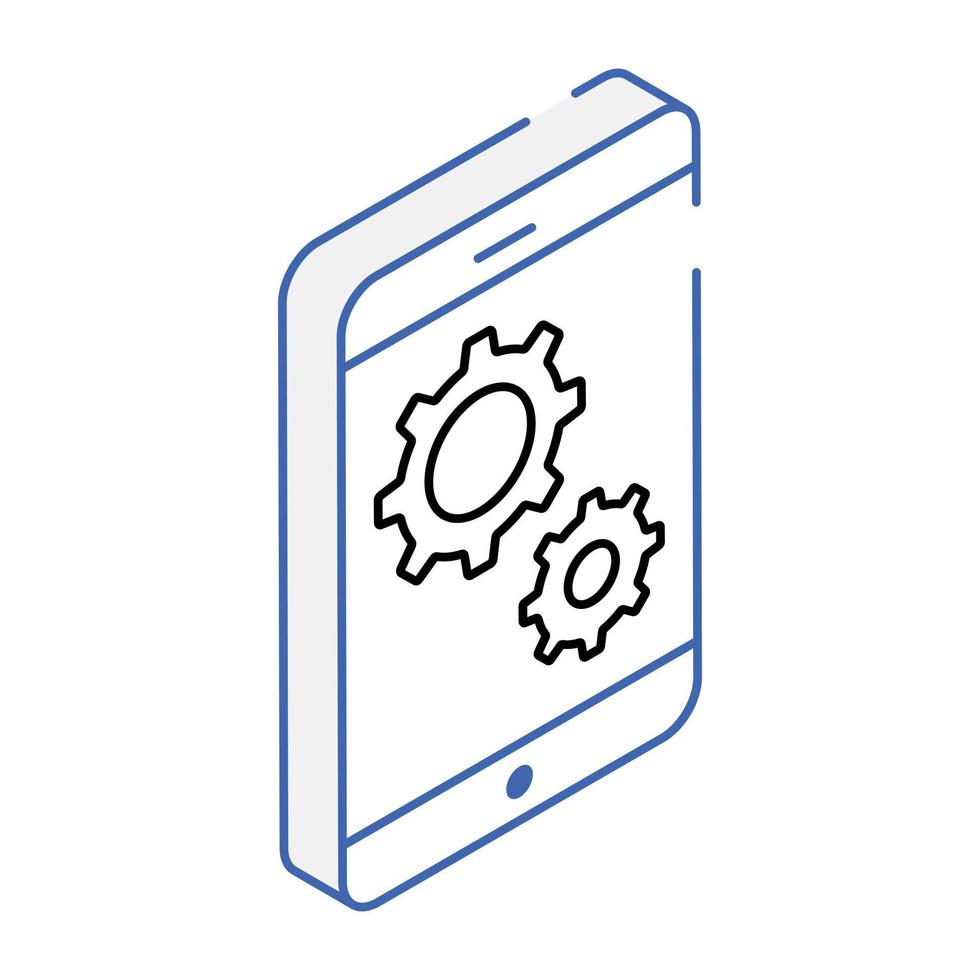 isometrisches Symbol für die App-Verwaltung, anpassbares Design vektor