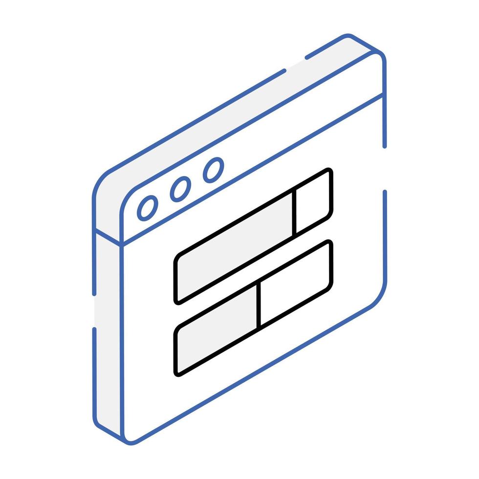 ein handliches isometrisches symbol des website-layouts vektor