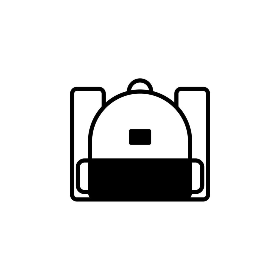 rucksack, schule, rucksack, rucksack durchgezogene linie symbol vektor illustration logo vorlage. für viele Zwecke geeignet.