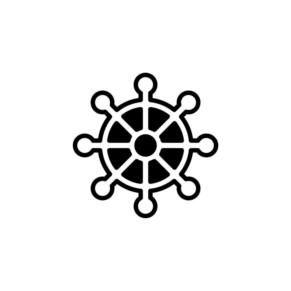 roder, nautiska, fartyg, båt heldragen linje ikon vektor illustration logotyp mall. lämplig för många ändamål.